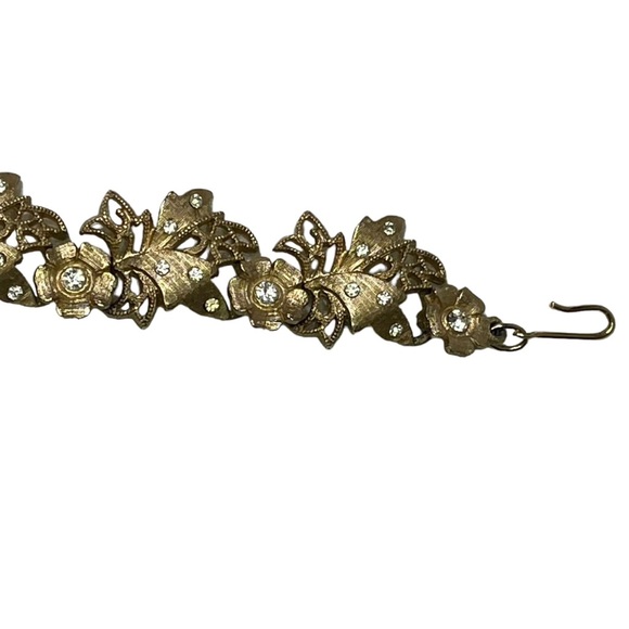 Vintage Signed Kramer Choker Necklace AB Rhinestones Gold Tone 12-16” Adjustable - Picture 9 of 15